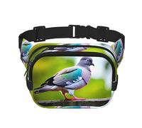 cartoon pigeon 3 print Fashion Waist Packs Crossbody Belt Bag Fanny Pack for Women Crossbody for Traveling Running, Black, One Size