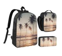 Cartoon Pigeon Print School Bag Set Lunch Bag Pen Case Boys Girls School Outdoor Activities Shopping