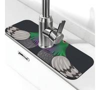 Cartoon Pigeon Print Stone Faucet Mat for Kitchen Sink,Diatomite Absorbent Mat, Tap Splash Guard for Bathroom Kitchen (15" X 5.5" )