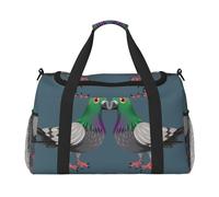 Cartoon Pigeon Print Weekender Bag,Gym Bag with,Carry On Luggage Overnight Weekend Bag, Holdall Handbag & Shoulder Bag for Travel Fitness