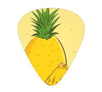 cartoon pineapple Stylish and durable guitar picks, three types of thin, medium and heavy guitar picks (12 pieces), suitable for guitar, bass, electric guitar, ukulele,