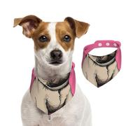 Cartoon Pink Bow Pug,Pet Bib Scarf Cats Dog Bandana Dogs Towel Bib Adjustable Pet Scarf,M