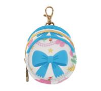 Cartoon Pink Floral Pattern Blue Bow Baby Girl Pacifier Case Holder Portable Coin Purse Change Holder, Baby Items Container Box
