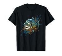Cartoon Piranha Monster Fish Angry Grinning T-Shirt