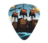 Cartoon pirate ship Guitar paddles, bass guitar, electric guitar or Hawaii four strings (12 packs, thin, medium, heavy)