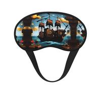 Cartoon Pirate Ship It is a Black-Rimmed Eye mask. The Soft Eye mask can Improve Sleep Quality and is Suitable for Indoors, Outdoors and Traveling.