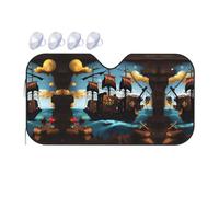 Cartoon Pirate Ship It is a car Windshield Sun Visor, which Does not take up Too Much Space and Protects The Environment Inside The car.