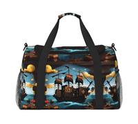 Cartoon pirate ship It is a hand-held crossbody travel bag with large capacity and multi-functions, a must-have for outdoor travel