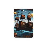 Cartoon Pirate Ship Pattern Car Air Fresheners 4 Pcs Rectangle Hanging Aromatherapy Tablets Scented Fresheners For Bedroom Bathroom