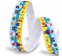 Cartoon Pirates Grosgrain Ribbon 2M X 22MM for Birthday Cake Decorating, Present Wrap, Bows, Cards, Arts and Craft Toppers, Pirate Party Theme Supplies