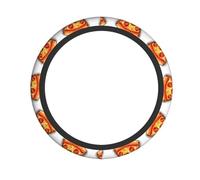 Cartoon Pizza Printed Steering Wheel Cover Elastic Stretch Car Wheel Wrap Breathable Non-Slip Steering Wheel Protector for Car Truck SUV