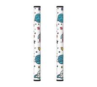 Cartoon Planet 2Pcs Refrigerator Door Handle Covers, Space Universe Kitchen Appliance Handle Cover for Fridge Microwave Stove Oven Dishwasher Decor