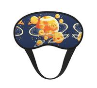 Cartoon Planet Light-Blocking Sleeping Eye Mask â€“ Ultra-Soft and Comfortable, Perfect for Travel, Camping, Shift Work, and Meditation with Adjustable Straps