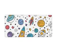 Cartoon Planet Mouse Mat Space Universe Gaming Mouse Pad with Stitched Edges Non-Slip Large Desk Mat for PC Laptop Office Home Gamer 900x400x3mm Keyboard Mousepad