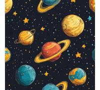 Cartoon Planet Peel and Stick Wallpaper 0.45×20 m Removable Self Adhesive Space Starry Sky Contact Paper Sticky Back Thicken Waterproof Matte Wall Paper for Living Room Bedroom Furniture Decorate