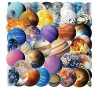 Cartoon Planet Transparent Vinyl Stickers,Space Graffiti Stickers,Vinyl Waterproof Sticker for Kids Teens Girls,for Phone Laptop Bottles Skateboard Computer Phone Luggage Guitar Gifts Sticker