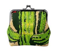 Cartoon Plant Printed Coin Purse for Women Cute PU Leather Coin Wallet Mini Coin Purse Pouch with Kiss-Lock
