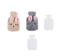 Cartoon Plush Hand Warmer Hot Water Bag, Portable Winter Heat Pack | PVC Water Injection Pouch, Non-slip Texture, Removable Washable Cover, Cute Design, Office Workers, Abdomen Random Color