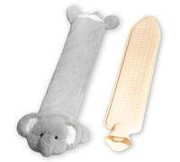Cartoon Plush Hot Water Bottle Long,1l Large Rubber Hot Water Bottles,Hot Water Bottles with Soft Fluffy Cover,Winter Warm Water Bag,Neck Shoulder,for Children with Removable Washable Cover (B)
