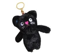 Cartoon Plush Keychain - Cute Feline Stuffed Trinket, Mini Animal Purse Pendant | Cat Decoration, Handbag School Satchel Accent, Portable Car Key Organizer Attachment, Everyday Carry