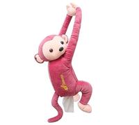 Cartoon Plush Monkey Tissue Box Multifunctional Car Hanging Paper Boxes Holder Interior Accessories For Car Home Offices Animal Napkin Tissue Paper Boxes Holder