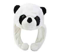 Cartoon Plush Panda Animal Hat With Pom Pom Long Straps Thermal Warm Funny Stuffed Toy Earflap Cap Party Props Knit Hats