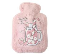 Cartoon Plush Rabbit Hot Water Bottle Filling Velvet Small Portable Hand Warmer Cute Warm Bag for Men Women Adult(Pink)
