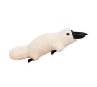 Cartoon Plush Toy Platypus Duck Doll - 35cm Stuffed White Animal Plushie with Black Bill, Soft Realistic Plush Doll for Sofa, Bedroom and Kids Playroom Decoration