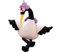 Cartoon Plush Toy Red-Crowned Crane Doll - 50cm Stuffed Bird Plushie with Hat and Purple Accessories, Soft Elegant Animal Figure Plush Doll for Sofa, Bedroom and Playroom