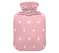 Cartoon Polka Dot Pink hot Waterbottle with Soft Cover, 2L hot Compress Bag for Tummy Warmer, Tummy Warmer