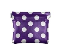 Cartoon Polka Dot Purple Women's PU Leather Coin Purse Convenient Card Key Organizer for Women Travel, Cartoon polka dot purple, One Size, Print Art