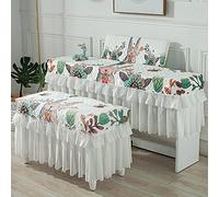 Cartoon Polyester Lace Design Piano Covers With/Without Music Stand Printed Dust Cover Single Seat Double Piano Stool Cover (132X30 without,Style 2)