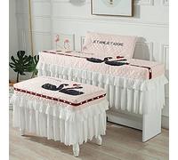 Cartoon Polyester Lace Design Piano Covers With/Without Music Stand Printed Dust Cover Single Seat Double Piano Stool Cover (132X30 without,Style 4)