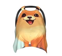 Cartoon Pomeranian Dog Baby Car Seat Canopy Cover, Multi Use Breathable Nursing Breastfeeding Covers for Mom Soft Stroller Sun Shade Newborn Shower Gift