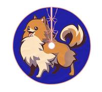 Cartoon Pomeranian Dog Print Christmas Tree Skirt,New Year Winter Christmas Tree Decoration,Suitable For Family Parties
