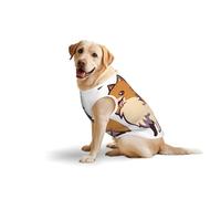 Cartoon Pomeranian Dog Printed Dog Shirt Vest, Stretchy Pet T-Shirts Soft Cotton Sleeveless Vests Breathable Clothes For Large Dogs (3xl-5xl)