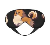 Cartoon Pomeranian Dog Printing Double-Sided Eye Mask,Blackout for Sleeping, Comfort Sleep Eye Mask for All-Occasion