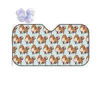 Cartoon Pomeranian Dog Printing Windshield Sun Shade Foldable Car Sunshades Reflect Sun Heat Protect Your Car,Standard Size