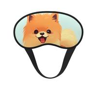 Cartoon Pomeranian Dog Sleep Eye Mask for Women Men Soft and Comfortable Sleep Mask Blackout Sleeping Eye Cover for Travel Yoga Nap Shift Work