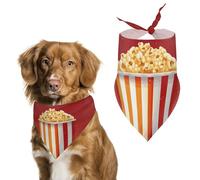 Cartoon Popcorn Dog Bandana Washable & Adjustable Triangle Scarf, Breathable Pet Scarf for Small Medium Large Pets, Cute Fashion Pet Accessory