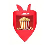 Cartoon Popcorn Dog Bandanas Triangle Dog Scarf Soft Bibs Kerchief for Small Medium Large Pets, Stylish Handkerchief Adjustable Pet Bandana for Birthday, Wedding, Party