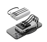 Cartoon Power Bank 10000 MAh Portable Creative Comes With Four-Wire Shared Power Bank (Color : White, Size : 10000mAh)