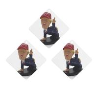 Cartoon President Car Air Freshener, 3 Pcs Rhombus Hanging Air Freshener Cards, Long Lasting Fragrance Scented Cards for Car, Home, Office Black-style