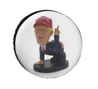 Cartoon President Spare Tire Cover, 32inch Oxford Wheel Protector Travel Accessories, Waterproof Dustproof Wheel Tire Covers for RV Jeep SUV Camper Truck