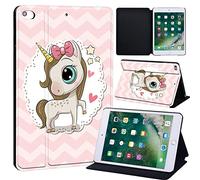 Cartoon Printed FINDING CASE Fit Apple iPad Mini 4/5 Tablet - Printed PU Flip Leather Smart Lightweight Shell Stand Cover Case for iPad Mini 4 Mini 5 (pretty unicorn)