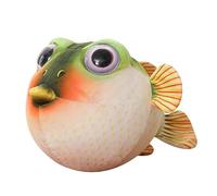 Cartoon Pufferfish Plush Toy Doll - 33cm Stuffed Soft River Fish Plush with Big Eyes, Cute Animal Sea Pillow Plush Doll for Kids, Decorative Marine Plush for Bedroom or Events