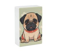 Cartoon Pug Cigarette Case for Regular King Size 85mm 20 Capacity Push to Open Hard Shell Cigarette Box Portable & Waterproof Cigarettes Case for Men Women Pocket Cigarettes Holder, Cig Accessories