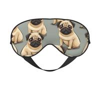 Cartoon Pug Print Functionality Outdoor Travel Eye Mask Breathable Camping Meditation Yoga Friendly