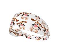 Cartoon Pug Printing Double-Sided,Unisex Elastic Sports Headband,Ideal As A Gift For Sports-Loving Friends,Family