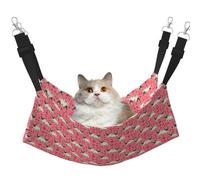 Cartoon Pug Puppy Hanging Pet Hammock with Adjustable Straps and Metal Hooks Double Sided Bed